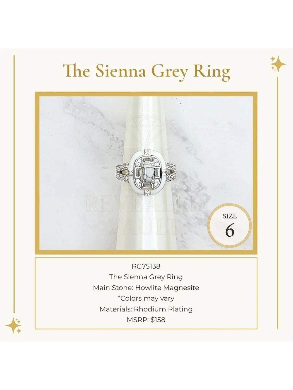 The Sienna Grey Ring - Size 6 - OG
